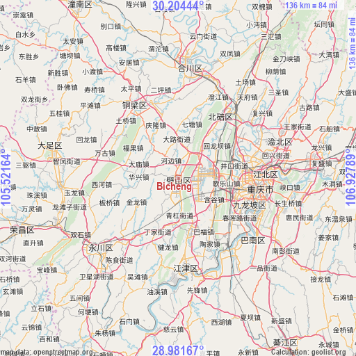 Bicheng on map