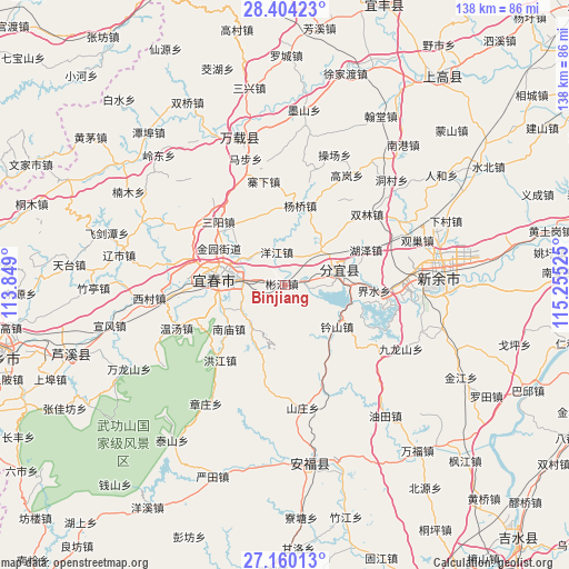 Binjiang on map