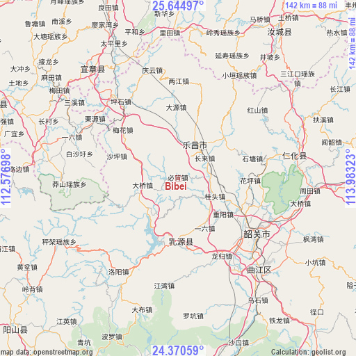 Bibei on map