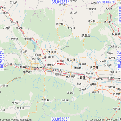 Biaojiao on map