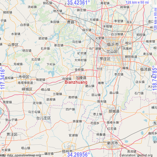 Bianzhuang on map