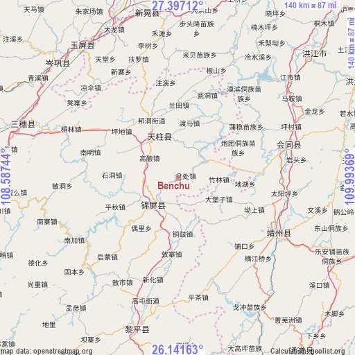 Benchu on map