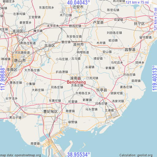 Bencheng on map