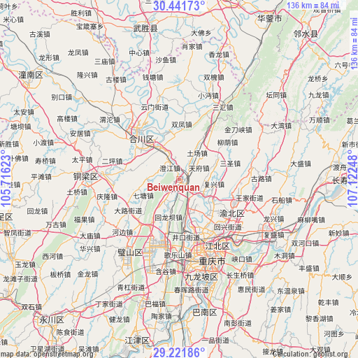 Beiwenquan on map