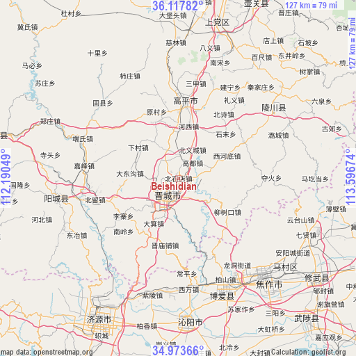 Beishidian on map