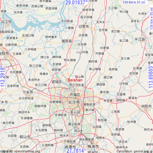 Beishan on map