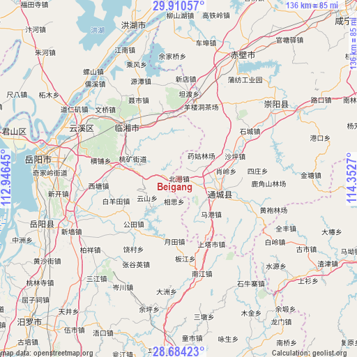 Beigang on map