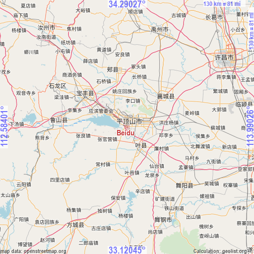 Beidu on map