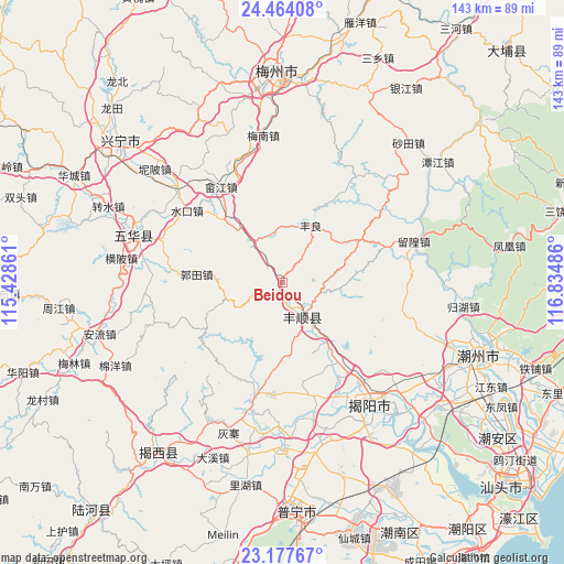 Beidou on map