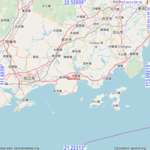 Beidou on map