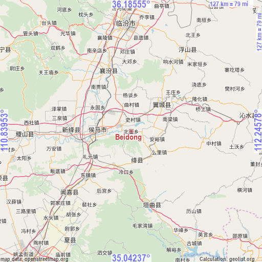 Beidong on map