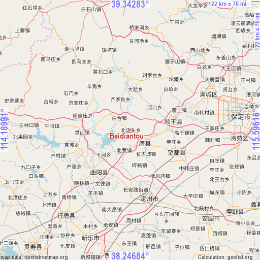 Beidiantou on map