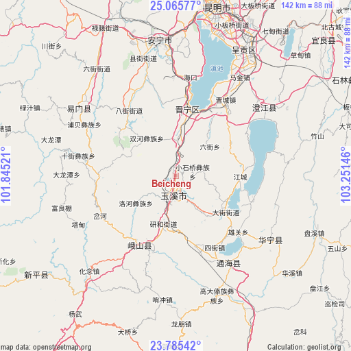 Beicheng on map