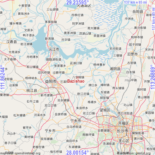 Bazishao on map