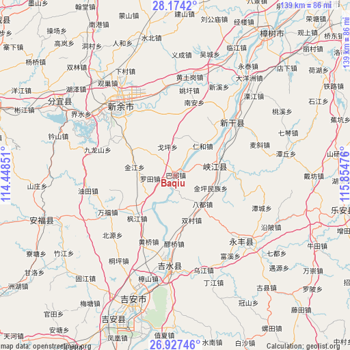 Baqiu on map