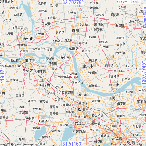 Baqiao on map