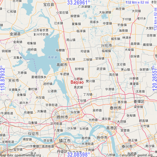 Baqiao on map