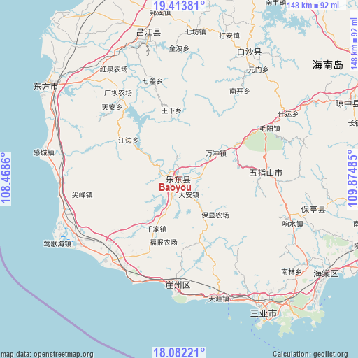 Baoyou on map