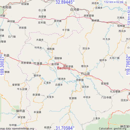 Baofeng on map