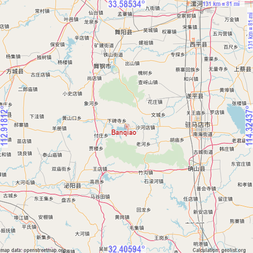 Banqiao on map