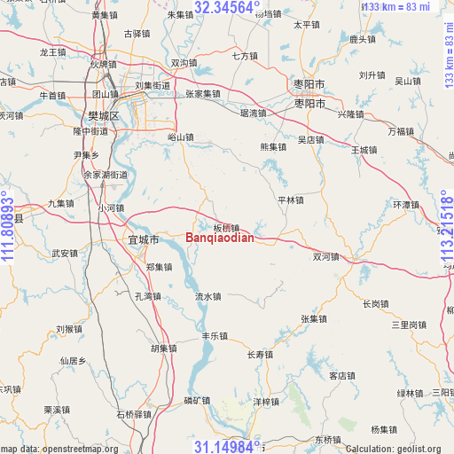 Banqiaodian on map