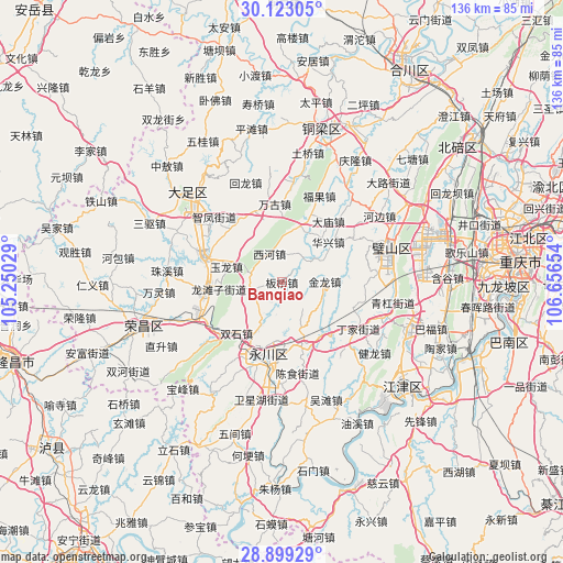 Banqiao on map