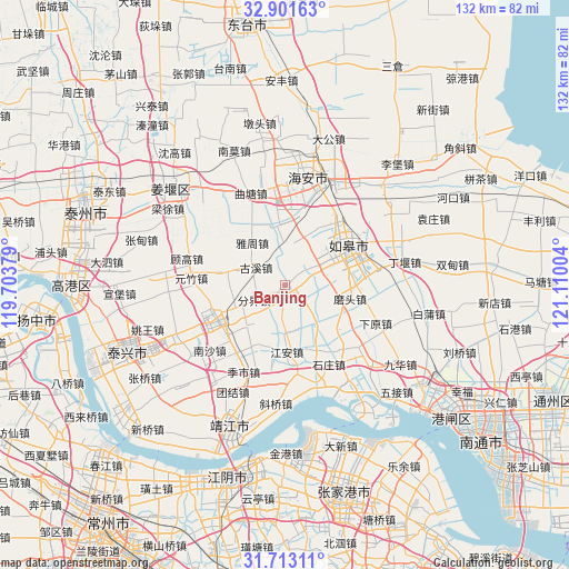 Banjing on map