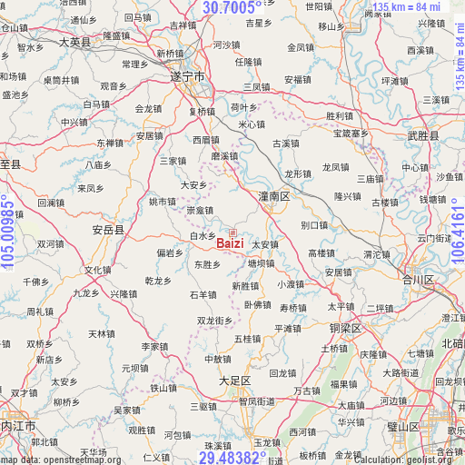 Baizi on map