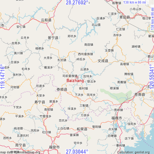 Baizhang on map