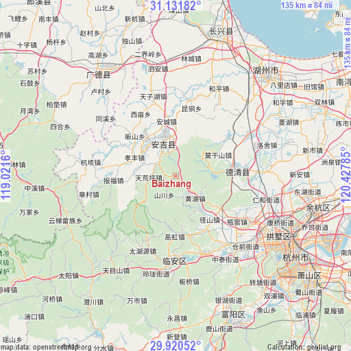 Baizhang on map