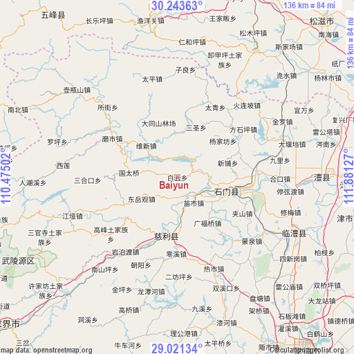 Baiyun on map