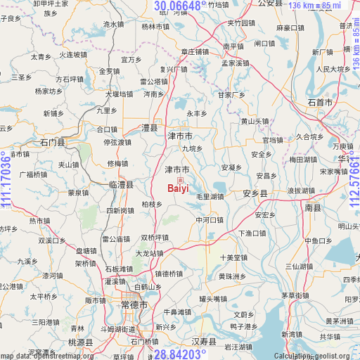 Baiyi on map