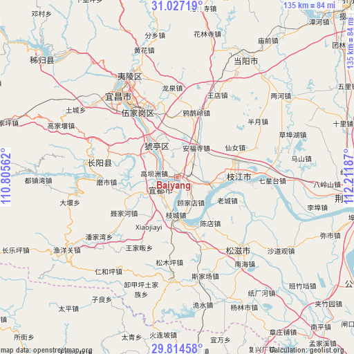 Baiyang on map