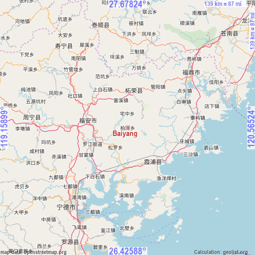 Baiyang on map