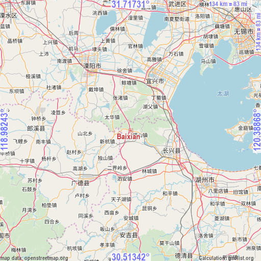 Baixian on map