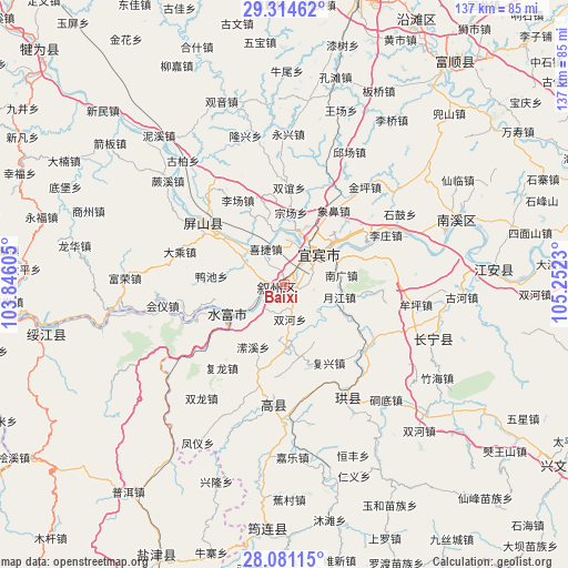 Baixi on map