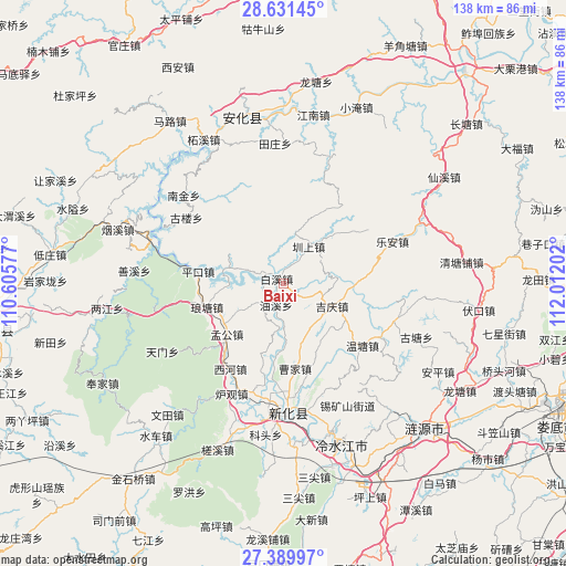 Baixi on map