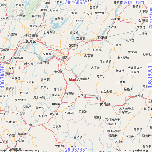 Baitao on map