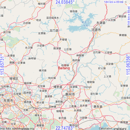 Baitang on map