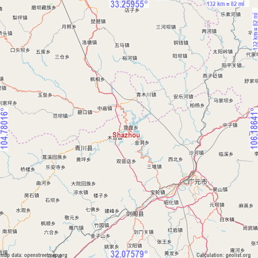 Shazhou on map