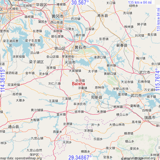 Baisha on map