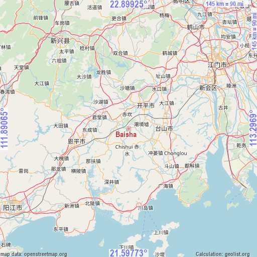 Baisha on map