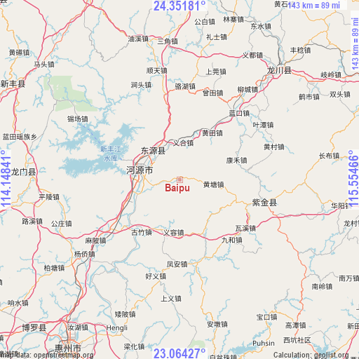 Baipu on map