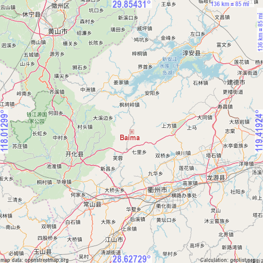 Baima on map