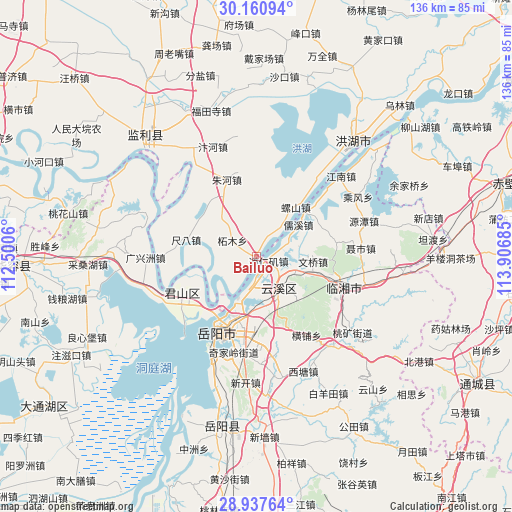 Bailuo on map