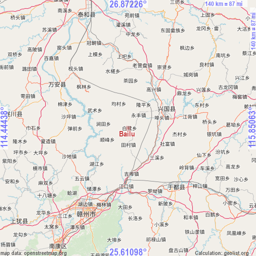 Bailu on map