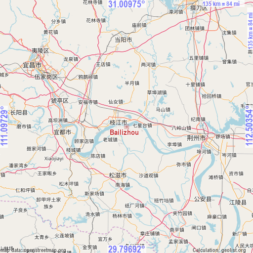 Bailizhou on map