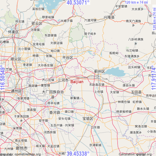 Baijian on map