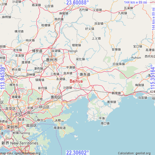 Baihua on map