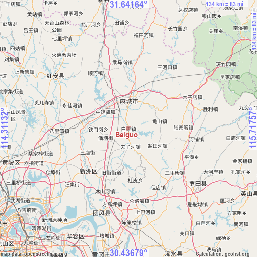 Baiguo on map